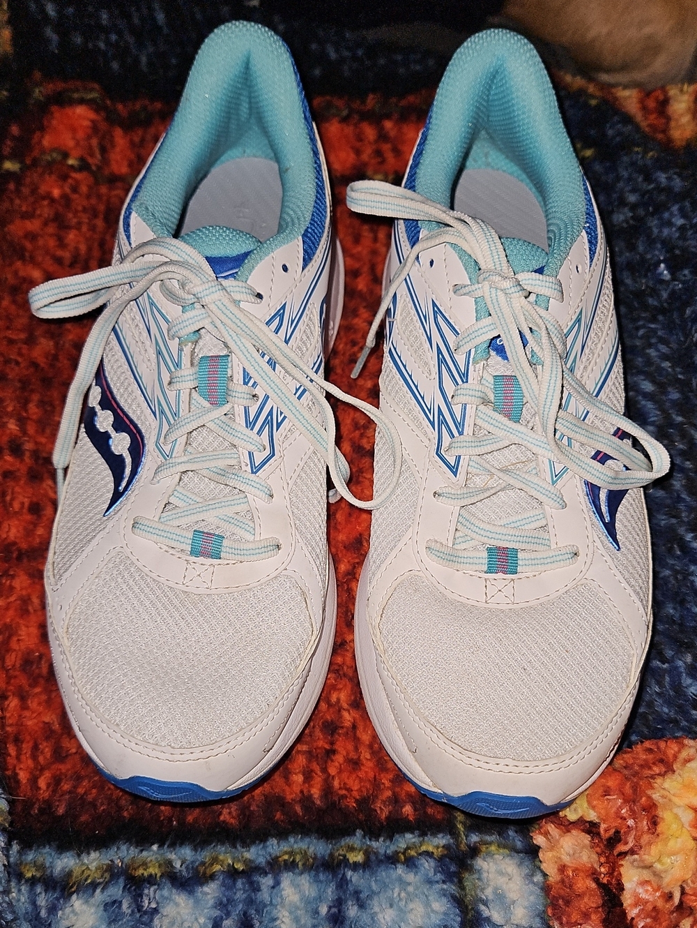 Saucony Women's White and Light Blue Running Sneakers